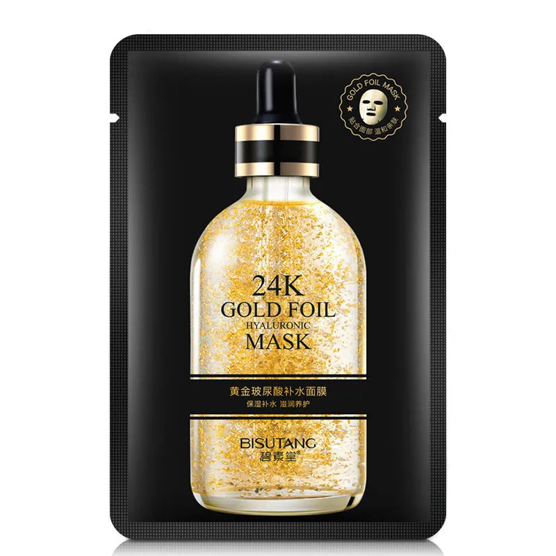 10pcs 24K Gold Hyaluronic Acid Face Mask