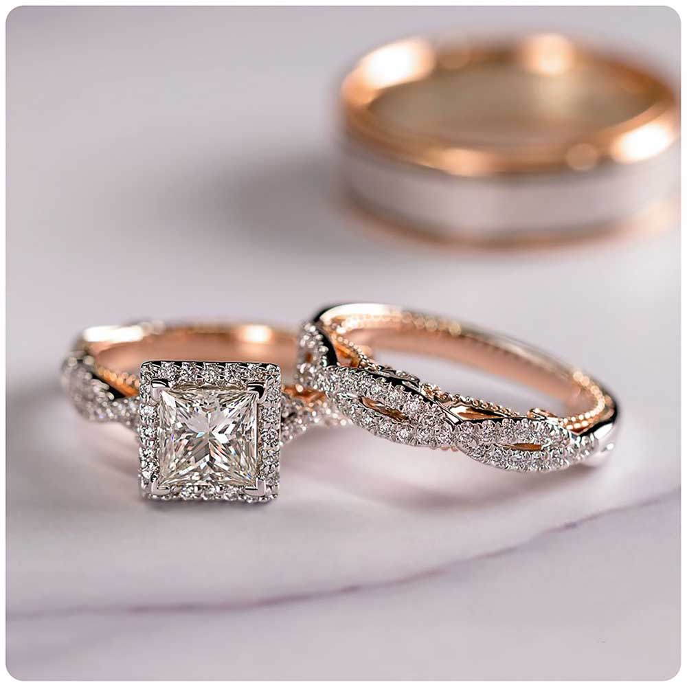 Huitan Luxury Marriage Set Rings