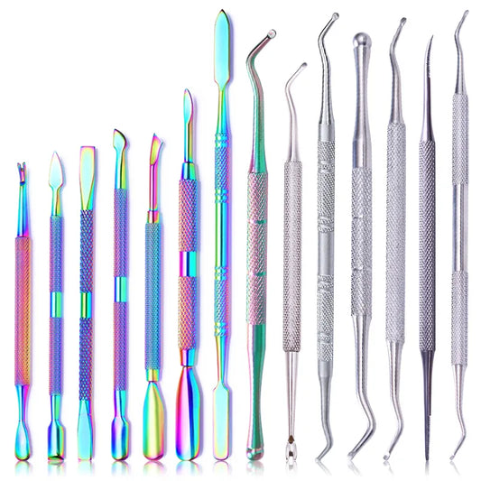 Nail Cuticle Pusher Colorful Stainless Steel