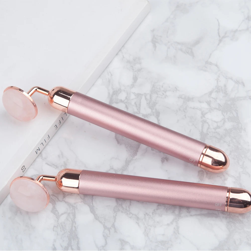 Pink Rose Quartz Electric Face Massager