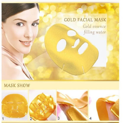 10PCS Gold Bio Collagen Facial Mask