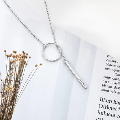 Personalized Name Vertical Bar Necklace for Women