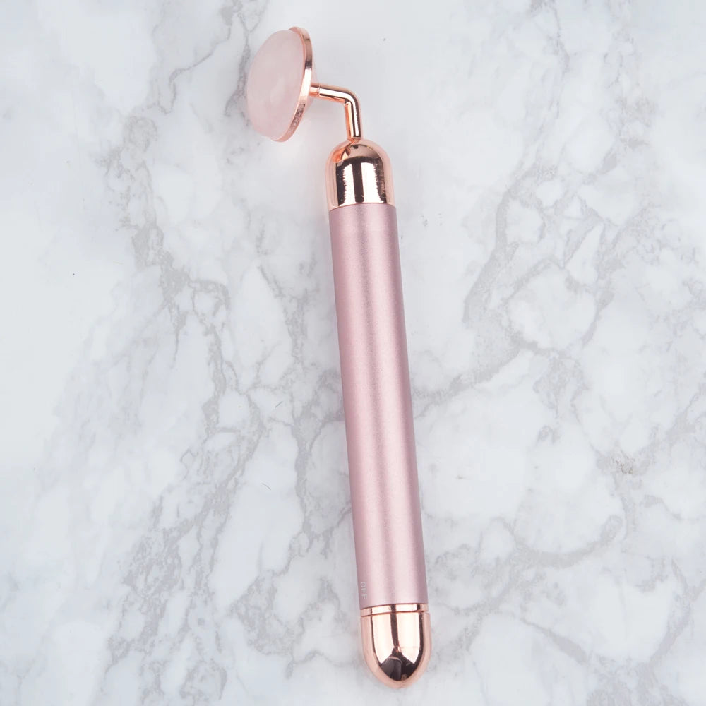 Pink Rose Quartz Electric Face Massager