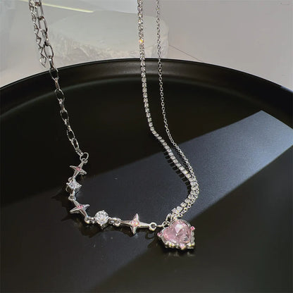 Crystal Heart Necklace Fashion for Women