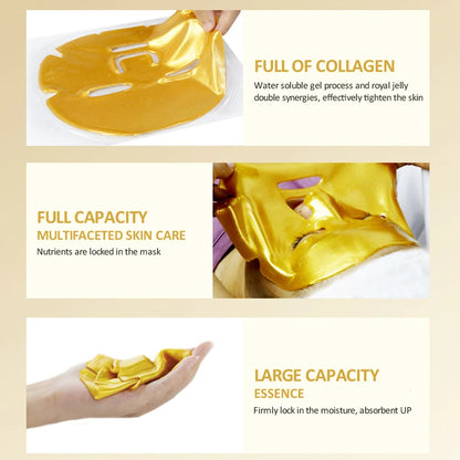 10PCS Gold Bio Collagen Facial Mask