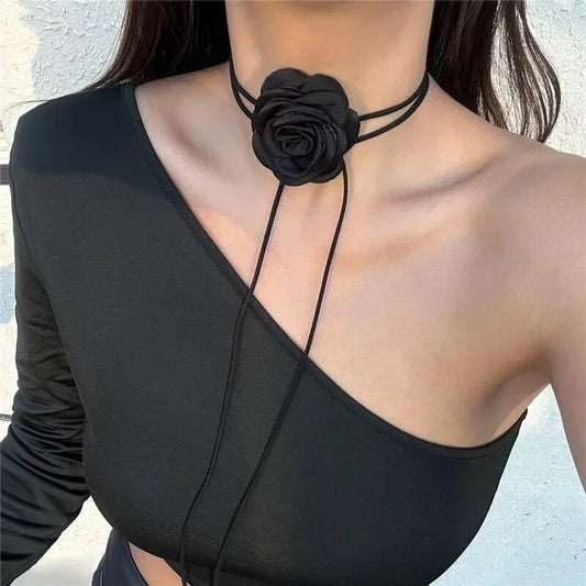 Rose Flower Clavicle Chain Necklace for Women