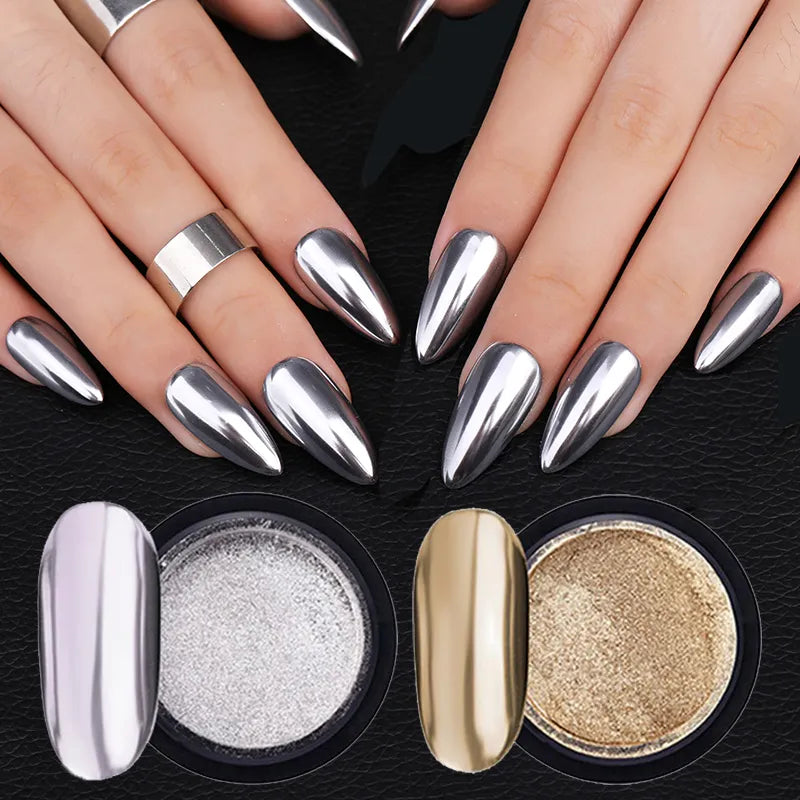 Gold Silver Mirror Powder Nail