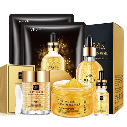 24k Gold Facial Moisturizing Mask Acne Facial  Skin Care Set