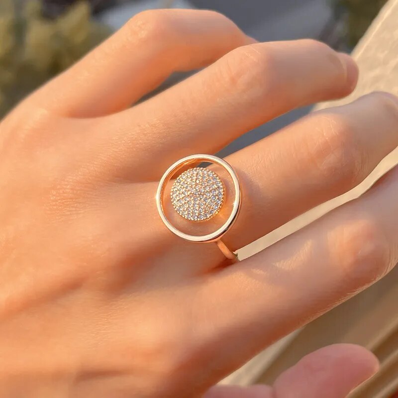 Natural Zircon Full Paved Women's Ring