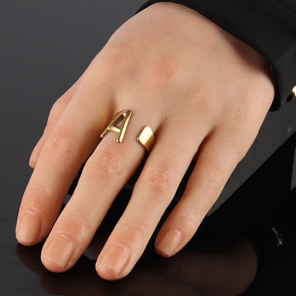 Fashion Stainless Steel Ring Letter