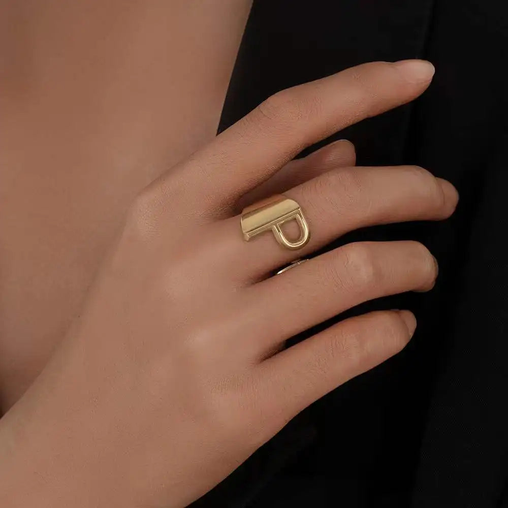 Fashion Stainless Steel Ring Letter