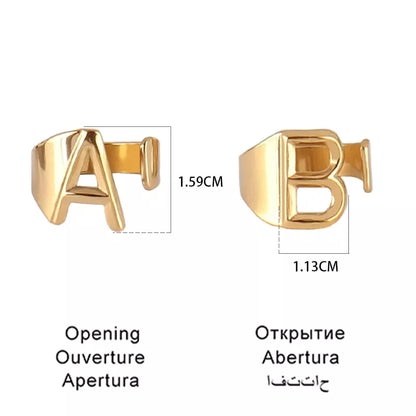 Fashion Stainless Steel Ring Letter