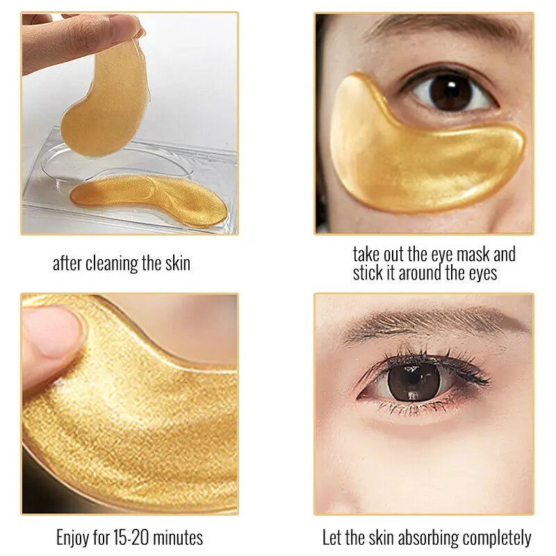 60pcs=30 Pairs Collagen Gold Powder Eye Mask