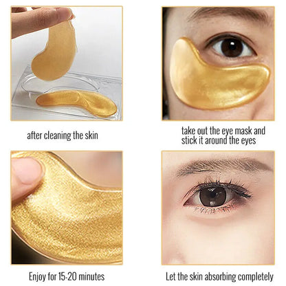 60pcs=30 Pairs Collagen Gold Powder Eye Mask