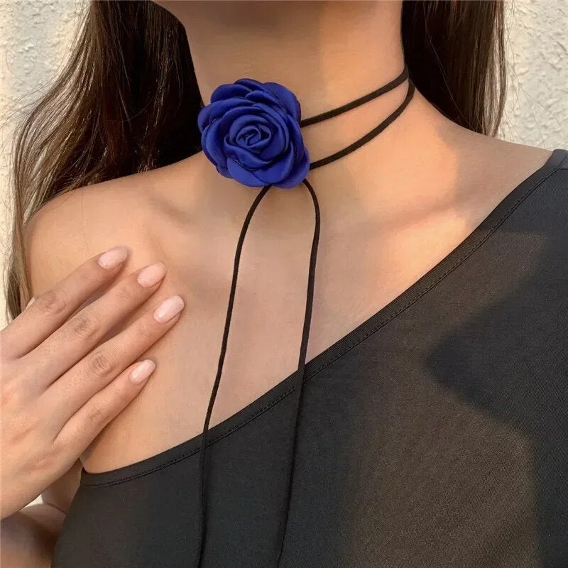 Rose Flower Clavicle Chain Necklace for Women