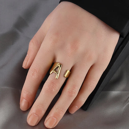 Fashion Stainless Steel Ring Letter