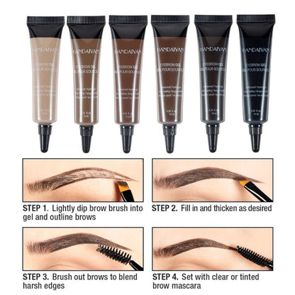 6 Colors Natural Liquid Dyeing Eyebrow Cream Set