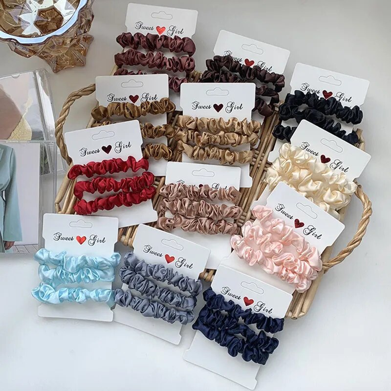 3/4/6pcs Set Silky Hair Scrunchies