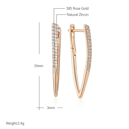 Luxury Fashion V Shape Drop Earrings For Women