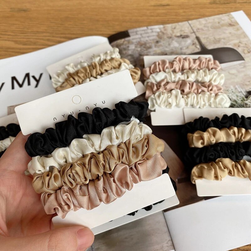 3/4/6pcs Set Silky Hair Scrunchies