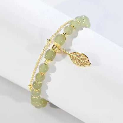 VENTFILLE Gold Color For Women's Jade Bracelet