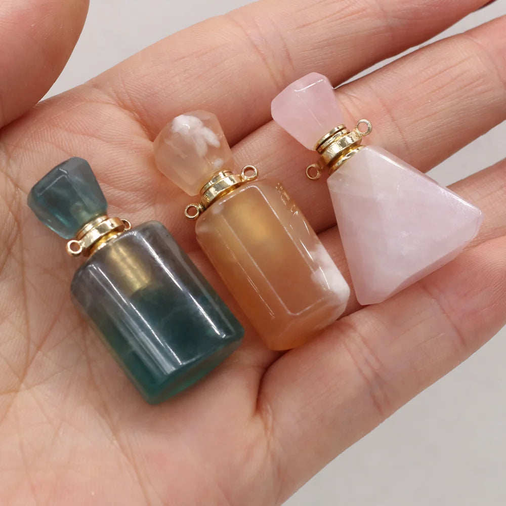 Natural Stone Perfume Bottle Pendant