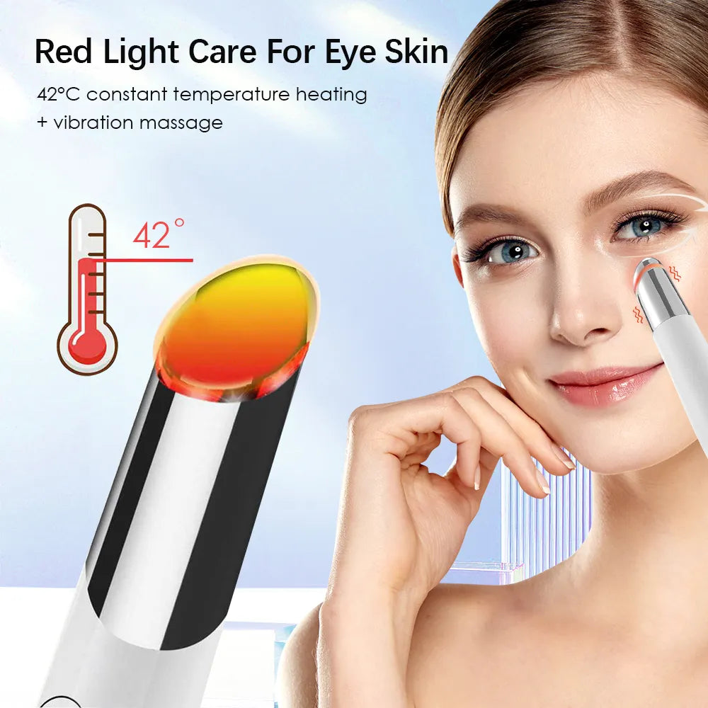 Eye Massager Anti Dark Circle   Anti Wrinkle Pen Hot Compress Beauty Device Machine