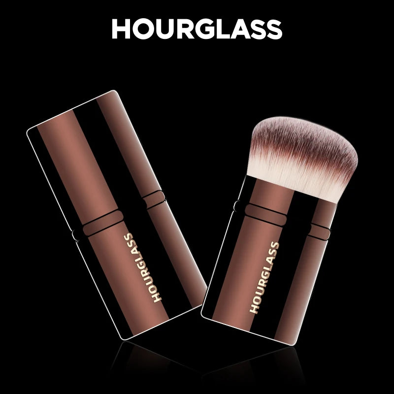 Hourglass Makeup Brush- No.23 Retractable Blush Brush Soft and Skin-friendly Fiber Hair Fashion Design Single Face Brush