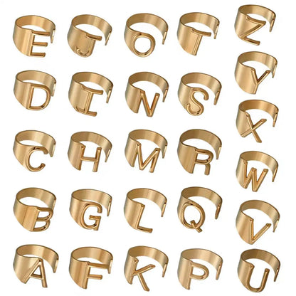Fashion Stainless Steel Ring Letter