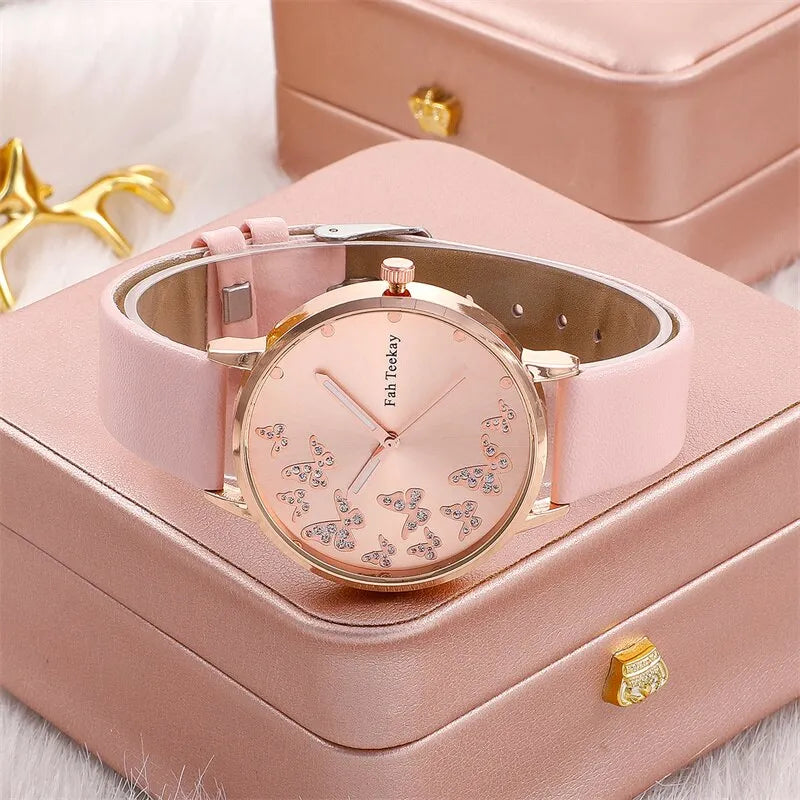 2pcs Set Womens Butterfly Watches