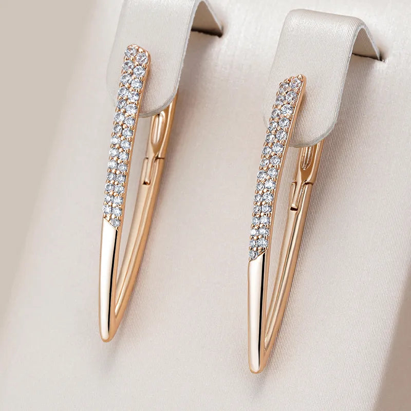 Luxury Fashion V Shape Drop Earrings For Women