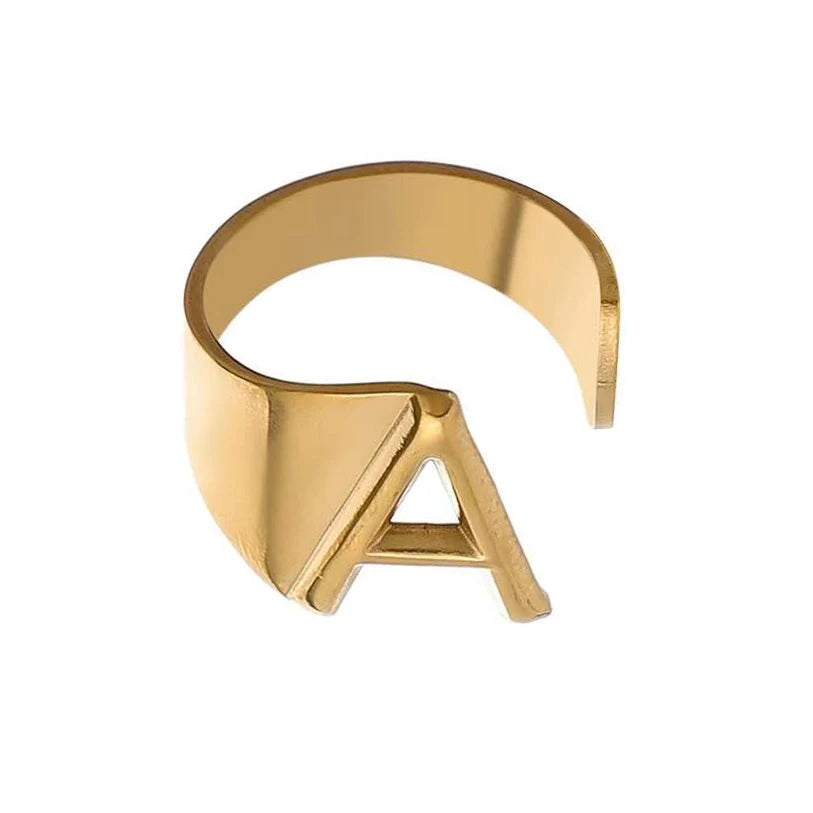 Fashion Stainless Steel Ring Letter