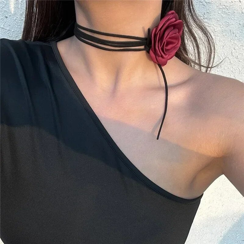 Rose Flower Clavicle Chain Necklace for Women