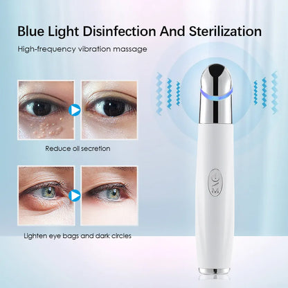 Eye Massager Anti Dark Circle   Anti Wrinkle Pen Hot Compress Beauty Device Machine