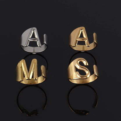 Fashion Stainless Steel Ring Letter