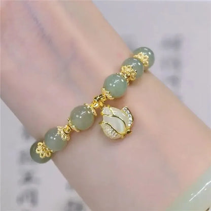 VENTFILLE Gold Color For Women's Jade Bracelet