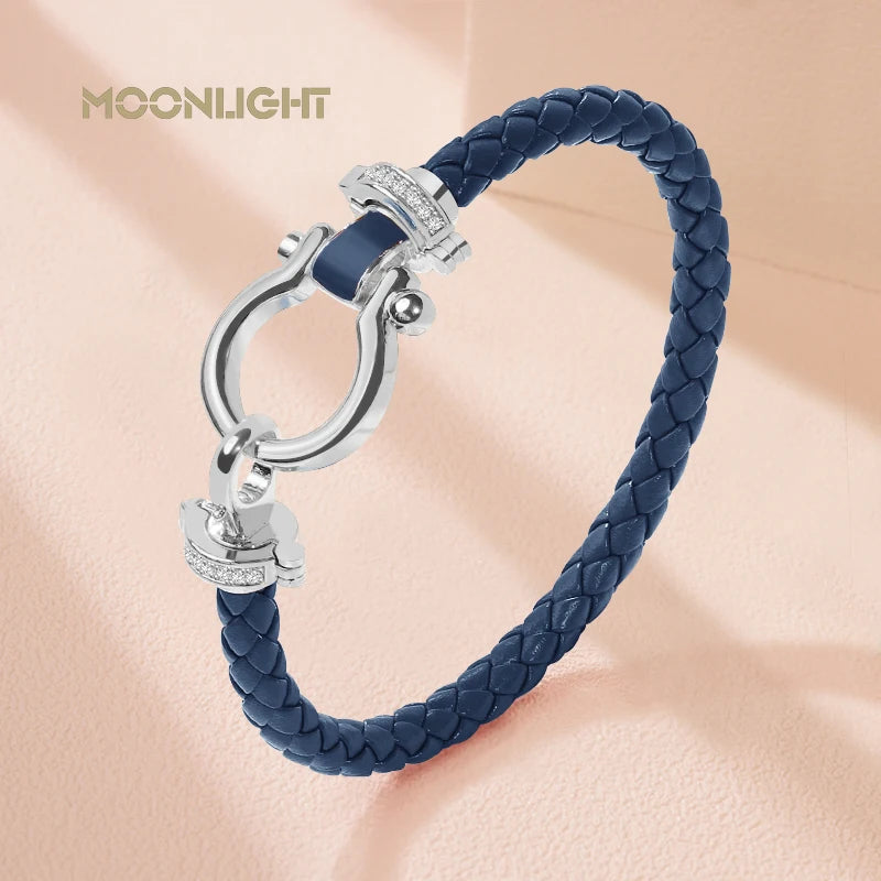 Genuine Braided Leather Bracelet Female