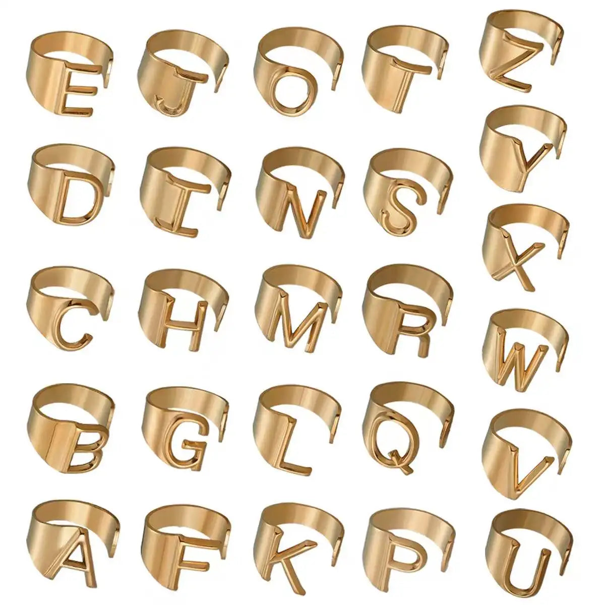 Fashion Stainless Steel Ring Letter