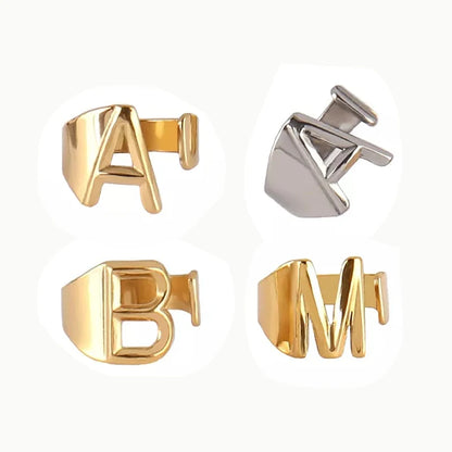 Fashion Stainless Steel Ring Letter