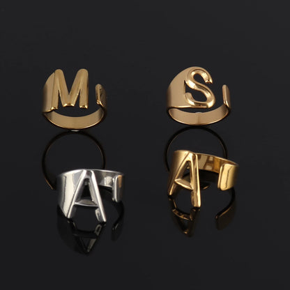 Fashion Stainless Steel Ring Letter