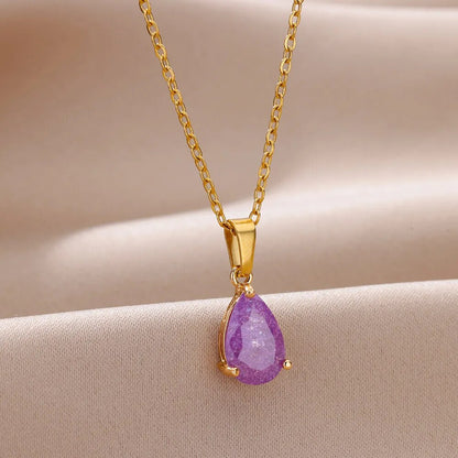 Zircon Teardrop Necklaces For Women