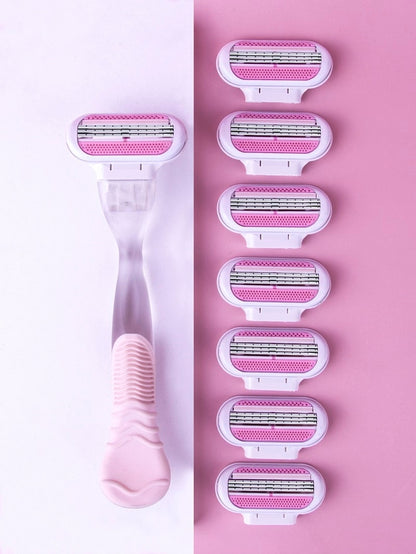 Hair Removal Razor Blades ( 1 Handle + 8 Blades )