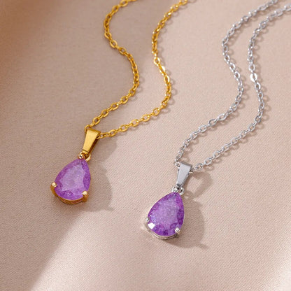 Zircon Teardrop Necklaces For Women