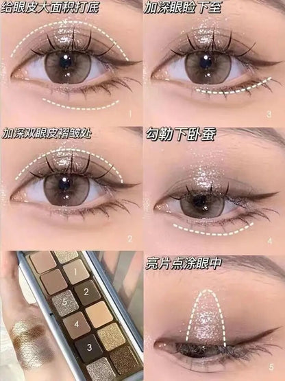 12 Colors Glitter Eye Shadow Palette Makeup