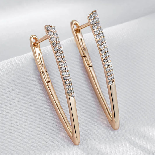 Luxury Fashion V Shape Drop Earrings For Women