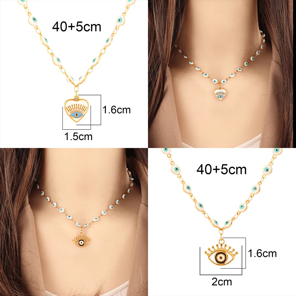 Enamel Eye Necklaces For Women