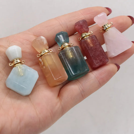 Natural Stone Perfume Bottle Pendant