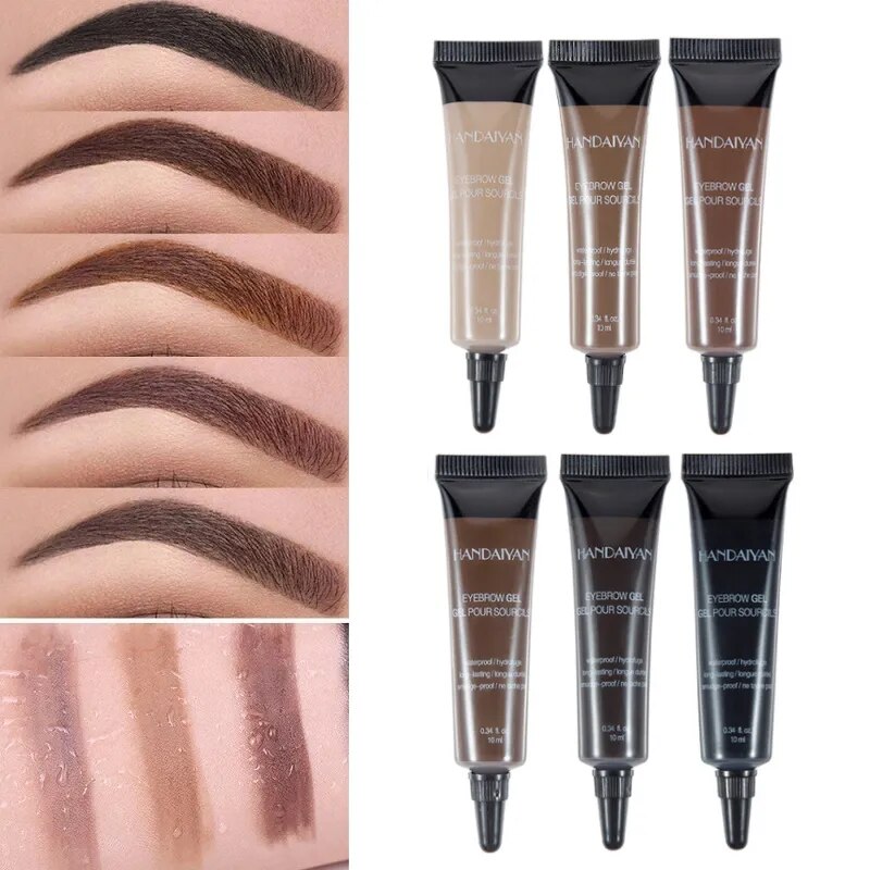 6 Colors Natural Liquid Dyeing Eyebrow Cream Set